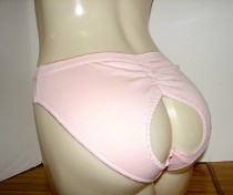 wedding photo - Not for the Shy Sexy Open Bum with Butt Hugging Seam Yummy Pink Classic Bikini Panties Size Small Medium or Large