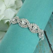 wedding photo - Rhinestone Bridal bracelet, wedding bracelet, rhinestone crystal bracelet, crystal bracelet, bridal jewelry, wedding accessories