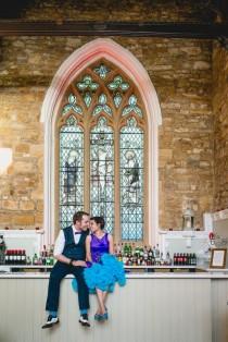 wedding photo - Purple, Turquoise and Button Themed Wedding