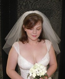wedding photo - Wedding Veil - 15x20 - 2 layer bridal veil with cut edge and scattered Pearls or Swarovski Crystal