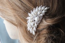 wedding photo - Beautiful silver color hair comb with sparkling rhinestones