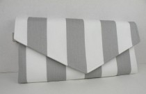 wedding photo - Storm Gray and White-Envelope Clutch-Weddings-Evening Bag-Bridesmaid Gift -CANOPY