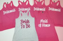 wedding photo - 11 Bridesmaid Tank Tops. Bride Shirt. Bridesmaid Shirt. Bachelorette Party Shirts. Bride Gift. Bridesmaid Gift. Wedding Shirts. Flowy Tanks.