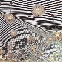wedding photo - I Have Never Been Able To Resist A Good Stripe - LOVE This Tent Ceiling!