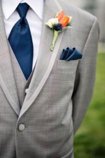 wedding photo - CUSTOM MADE Men Suit,grey Men Tuxedos,mens Wedding Suits(Jacket Pants Vest Tie)