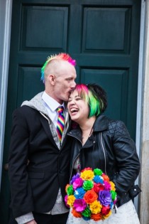 wedding photo - Geeky Rainbow Punk-Rock Tea Party Wedding 