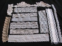 wedding photo - Lace Sewing Trim Pieces - Assorted Designs Patterns - Salesman Samples