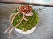 wedding photo - Winter Birch and moss ring bearer pillow, for your Christmas, nature, woodland, rustic themed wedding.