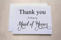 wedding photo - Thank you for being my Maid of Honor  / Wedding Day Card / Shimmer Cardstock