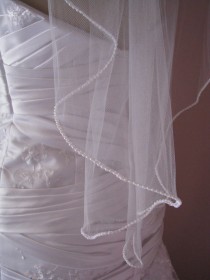 wedding photo - Pearl Edge One Tier Wedding Veil