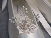 wedding photo - Wedding Ivory Flats Crystals and pearls - Ballerina Ivory slippers - Bridal Flat Shoes Ivory