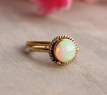 wedding photo - Gold Opal ring - Opal Ring - Engagement ring - Wedding ring - Artisan ring - October birthstone - Bezel ring - Gift for her