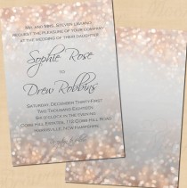 wedding photo - Gray and Blush Shimmer Text-Editable Wedding Invitation: 5 x 7 - Instant Download
