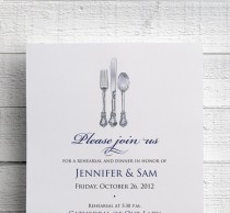 wedding photo - Printable Wedding Rehearsal Dinner Invitations Silverware Digital File for Self-Print