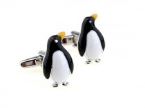 wedding photo - Penguin Cufflinks - Groomsmen Gift - Men's Jewelry - Gift Box Included
