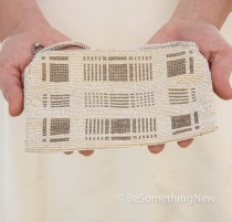 wedding photo - Plaid Vintage Beaded Wedding Cluch Purse, Ivory and gold beaded purse, Accessory Wedding Purse Beaded Clutch, Vintage Wedding purse