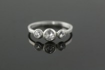 wedding photo - Platinum and Rose Cut Diamond Engagement Ring Ethical and Recycled