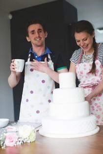 wedding photo - Practice DIY Wedding Cake Baking Engagement - Whimsical Wonderland...