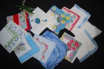 wedding photo - Vintage Hankie Collection Touch of Something Blue........Twelve