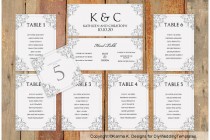 wedding photo - Wedding Seating Chart Template - Download Instantly - EDIT YOURSELF -Nadine (Gray)  - Microsoft Word Format
