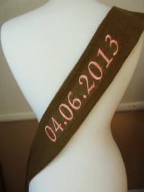 wedding photo - Back embroidery add on for Custom embroidered Sash