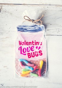 wedding photo - Download Printable Valentine Candy Gift DIY Mason Jar For Gummy Worms, Beetle Toys, Spider, Candy, Rings Classroom Valentines Girl Funny