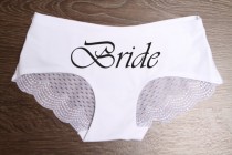 wedding photo - Bride Underwear (Lace Scalloped Panties) Bridal Shower Wedding Gift
