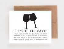 wedding photo - Let's Celebrate Rehearsal Dinner Invitation, Wine Pairing or Party Invitation