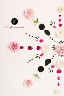 wedding photo - DIY Fresh Floral Mandala Backdrop
