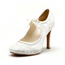wedding photo - Custom Made Lace Wedding Shoes. Satin Lace Custom Made Wedding Shoes. Wedding Ankle Bootie Wedding Shoes.