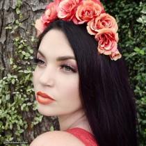 wedding photo - Summer rose flower crown