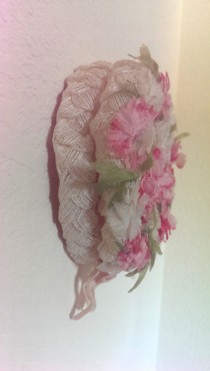 wedding photo - Delicate Pink Flowers Vintage 60s Pillbox Hat Bridal Beauty Mother's Day Lunch