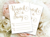 wedding photo - Request a Song cards - 3.5 x 5 - DIY Printable cards in "Bella" antique gold script - PDF and JPG files - Instant Download