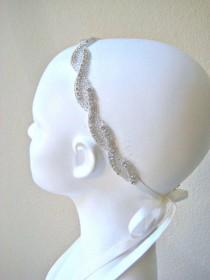 wedding photo - Bridal beaded twisted crystal wedding headband.  DIAMOND WAVE.