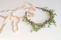 wedding photo - Pearl and twig crown, leaf crown, wedding headband, bridal head piece, branch crown, hair accessory