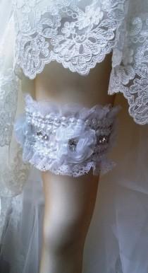 wedding photo - Wedding Garter Set , Ivory Lace Garter Set, Bridal Garter Accessory, Wedding Accessory, Bridal Accessory