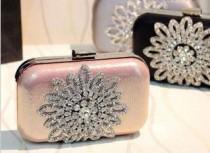 wedding photo - The Great Gatsby Woman Crystal Flower Clutch Handbag