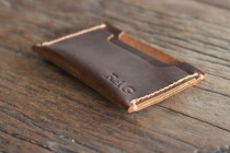 wedding photo - Sleeve Wallet PERSONALIZED WALLET - Leather Wallet DOUBLE Sleeve - Best Groomsmen Gifts - 009