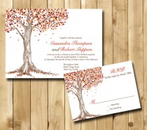 wedding photo - Warm shades of Fall Wedding Invitation - Sample