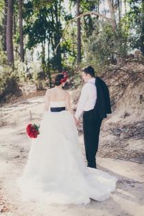 wedding photo - Red Roses and Monochrome Stripes Wedding by Fiona Clair 