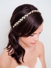 wedding photo - Gold Leaf Headband 