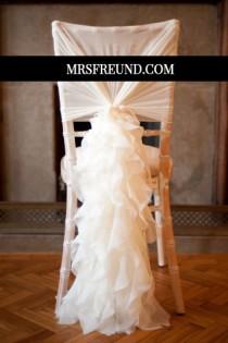 wedding photo - Romantic Ruffles Chiffon Chair Sash & Cap