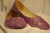 wedding photo - Wedding Shoes in LAVENDER~Unique Color~Glittered Shoes~CLEARANCE PRICED~Size Women's 10~Fast Shipping!