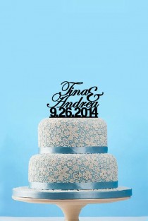 wedding photo - custom cake topper,Personalized Name Wedding Cake Toppers, Custom Your Last Name Wedding Cake Topper, personalized christmas gifts-5181