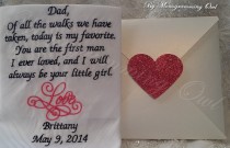 wedding photo - FREE Sparkling Gift Envelope Mens's Striped Dad Personalized Wedding Handkerchief. Gift for the Father of the Bride Gift Envelope included.