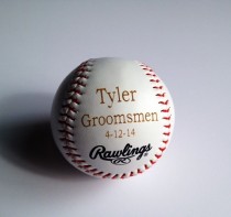 wedding photo - Groomsmen Gift - Rawlings Baseball - Laser Engraved - Personalized - Jr. Groomsmen Gift - Ring Bearer Gift - MLB Baseball