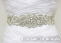 wedding photo - ANGELICA - Crystal Rhinestone Bridal Beaded Sash Belt, Wedding Dress Sash, Bridal Crystal Belts