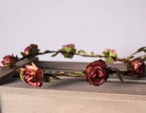 wedding photo - Mulberry Rose Floral Crown, Festival Halo Flower Girl Garland, Wine Flower Garland, Wedding Headband, Plum Flower Crown