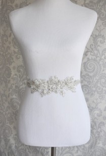 wedding photo - Reserved - Crystal Sash with Wider Ribbon