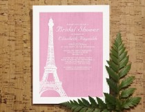 wedding photo - Eiffel Tower Bridal Invitations, Bridal Shower Invitations, Wedding Shower Party Invites, Printable, Digital PDF, DIY Template, Printed Card